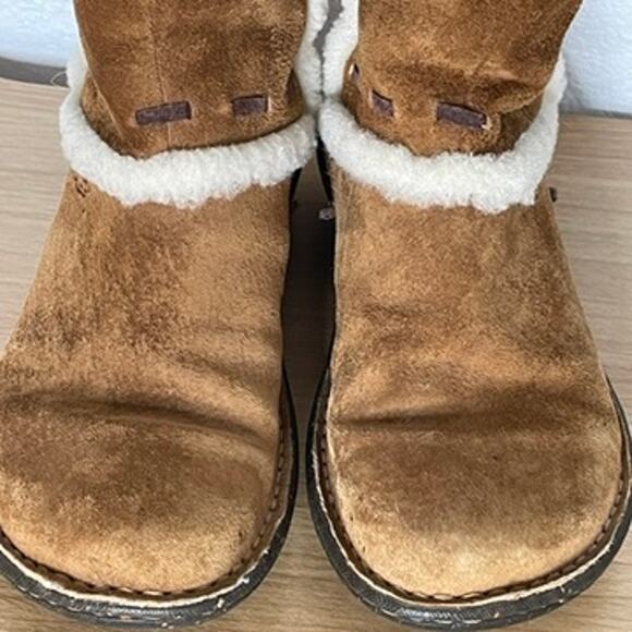 UGG Elijo Leather Sheepskin Boots Shearling Sherpa Mid Calf Warm - Picture 8 of 11